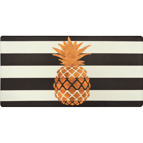 Nicole Miller Cook N Comfort Gold Pineapple Kitchen Mat & Reviews Wayfair